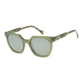 INES DE LA FRESSANGE Acetate Irregular Shape Sunglasses Unisex Green