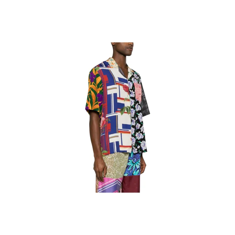 Marine Serre Regenerated Silk Scarves Bowling Shirt-2