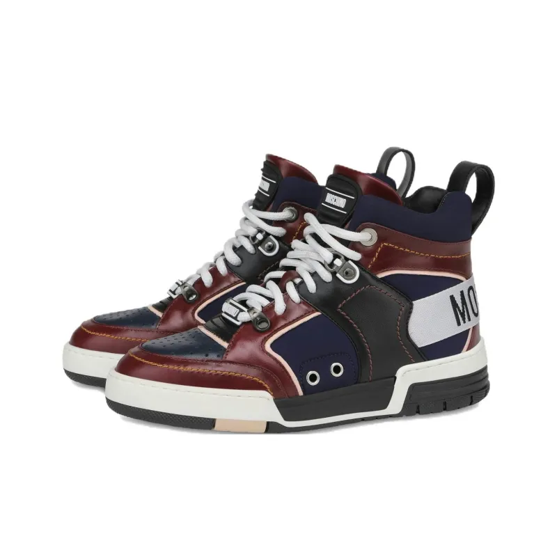 MOSCHINO Streetball High Top Skateboard Shoes Women's Dark Blue-2