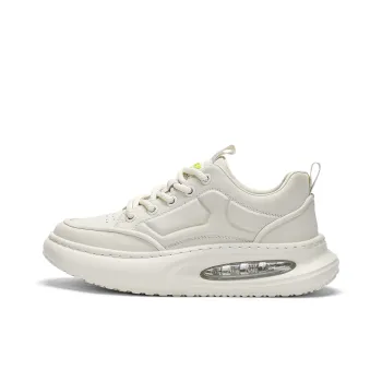JEEP SPIRIT Slip Resistant Water Resistant Height Increasing Low Top Skateboard Shoes Men's Polar White