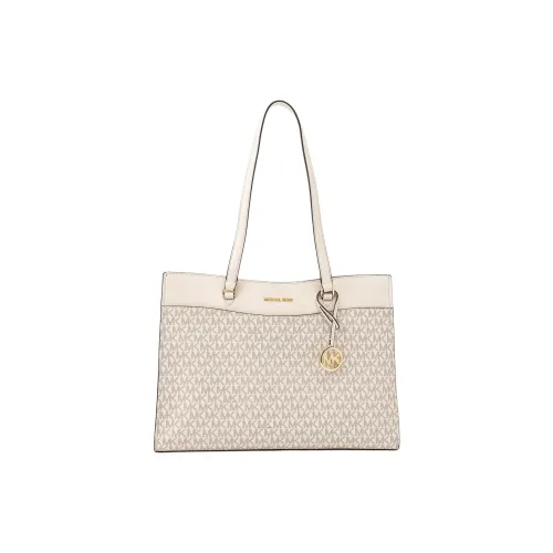 MICHAEL KORS Jet Set Travel Coated Canvas Tote Bag Shopping Bag Handbag Shoulder Bag Large Size Women's Vanilla White