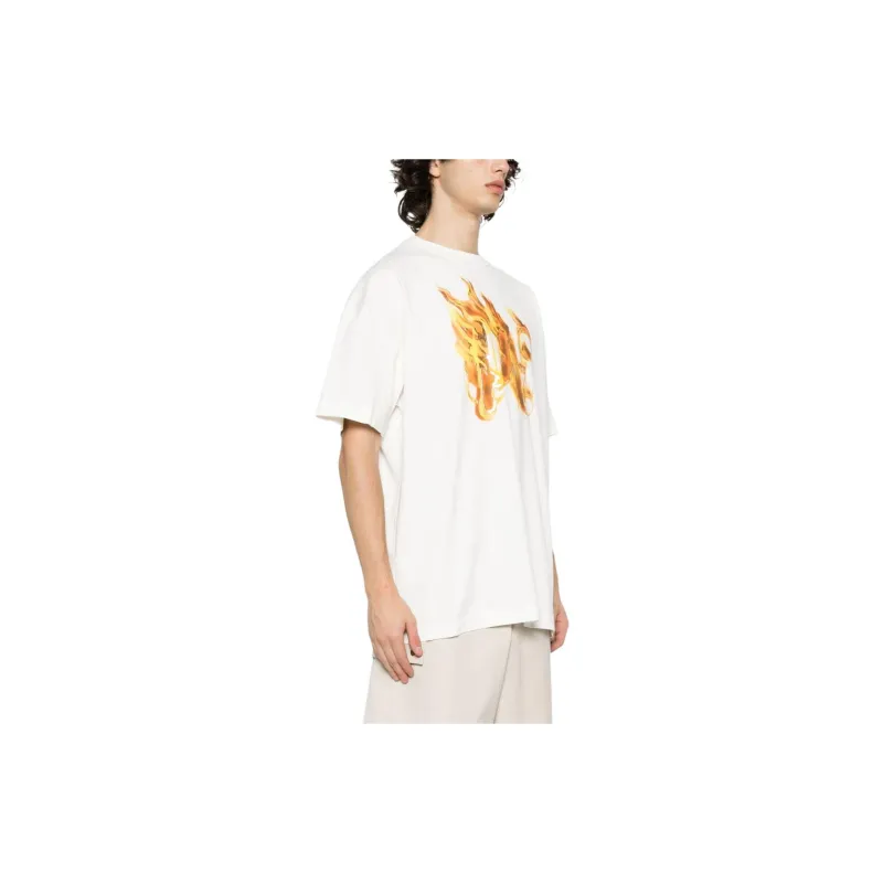 PALM ANGELS Burning Monogram Print T Shirt-6