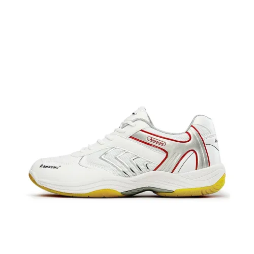 Kawasaki Wind chasing Series Abrasion Resistant, Breathable, Lightweight Low Top Badminton Shoes Unisex White Yellow