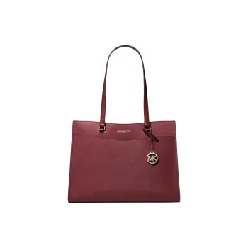 MICHAEL KORS Jet Set Travel Leather Tote Bag, Shopping Bag, Handbag, Shoulder Bag Tubas Women's Burgundy