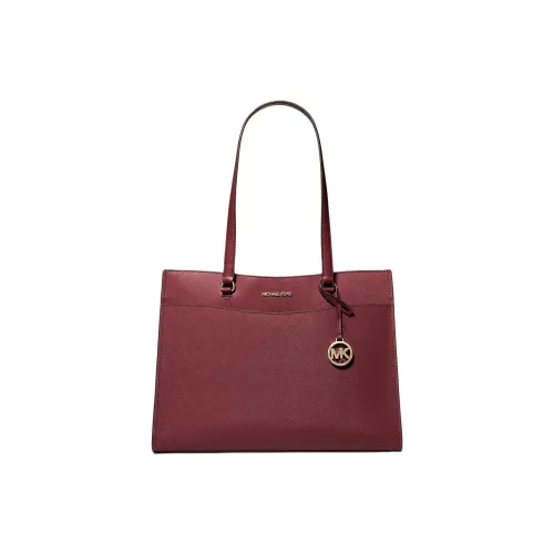 MICHAEL KORS Jet Set Travel Leather detail Bag, Shopping Bag, Handbag, Shoulder Bag Tubas Women's Burgundy