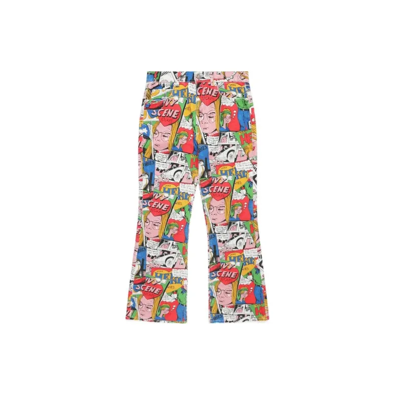 ERL Cartoon print Flared Jeans-1