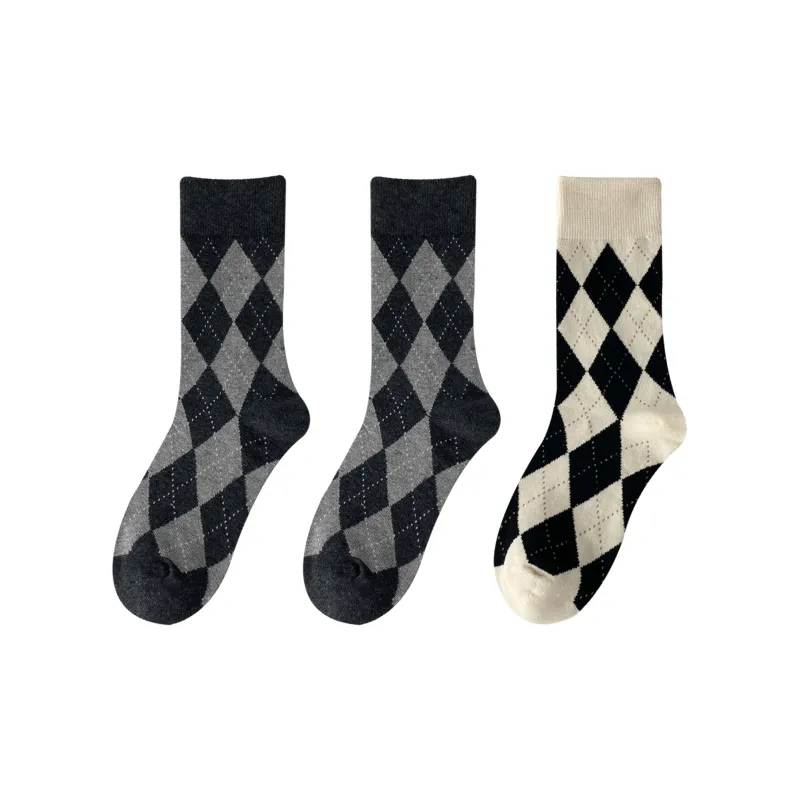 XXLLG Mid Calf Socks Women's 3 Pack Mixed Color-6