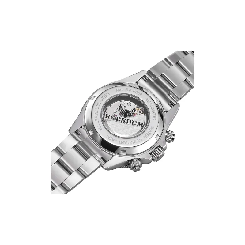 ROERDUM Ditan Collection Ice Blue Di Mechanical Movement Steel Strap Watch Unisex Blue Dial-3