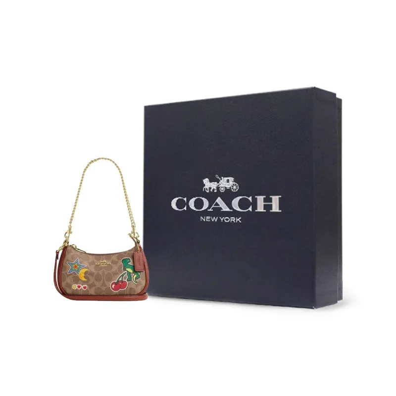 COACH Teri PVC Bonded Leather Crossbody Bag Shoulder Bag Women's Brown-6