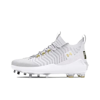 Under Armour Harper Anti Slip Wear Resistant Mid Top Baseball Shoes Men's Gray White