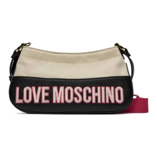 LOVE MOSCHINO Faux Leather One Shoulder Handbags Women's Beige & Black