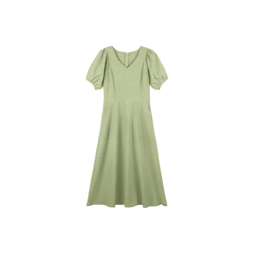 Migu Short-Sleeved Dresses Women's Spring Message Q12209 Green