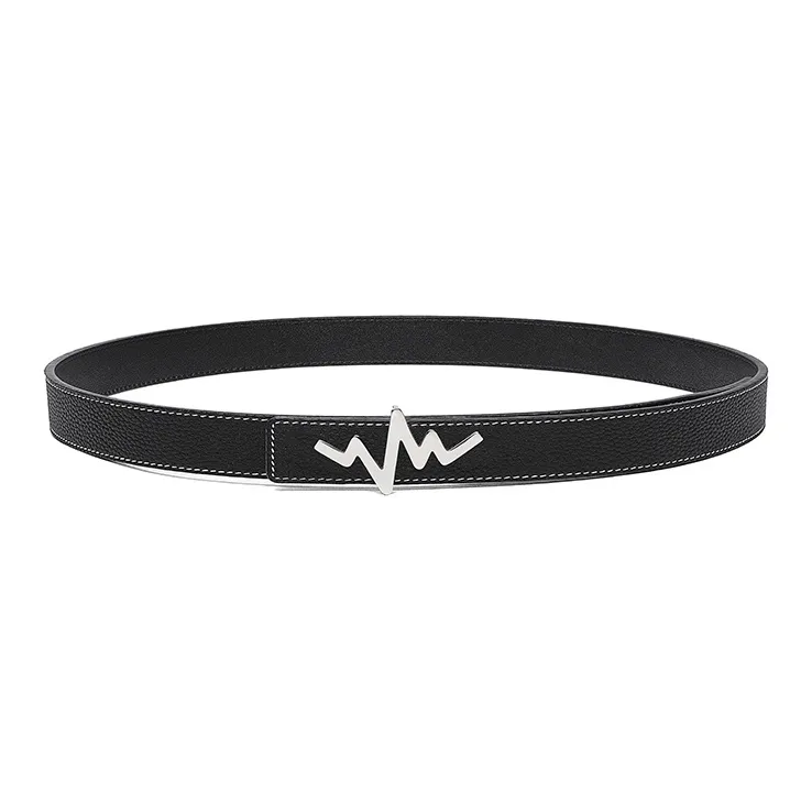 TangGuh Stainless Steel Plate Buckle Luxurious Cow Leather Leather Belts Unisex Width  3cm-0