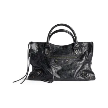 Balenciaga Storico Fine Grained Sheepskin Shoulder Bag, Crossbody Bag, Handbag Medium Size Women's Black