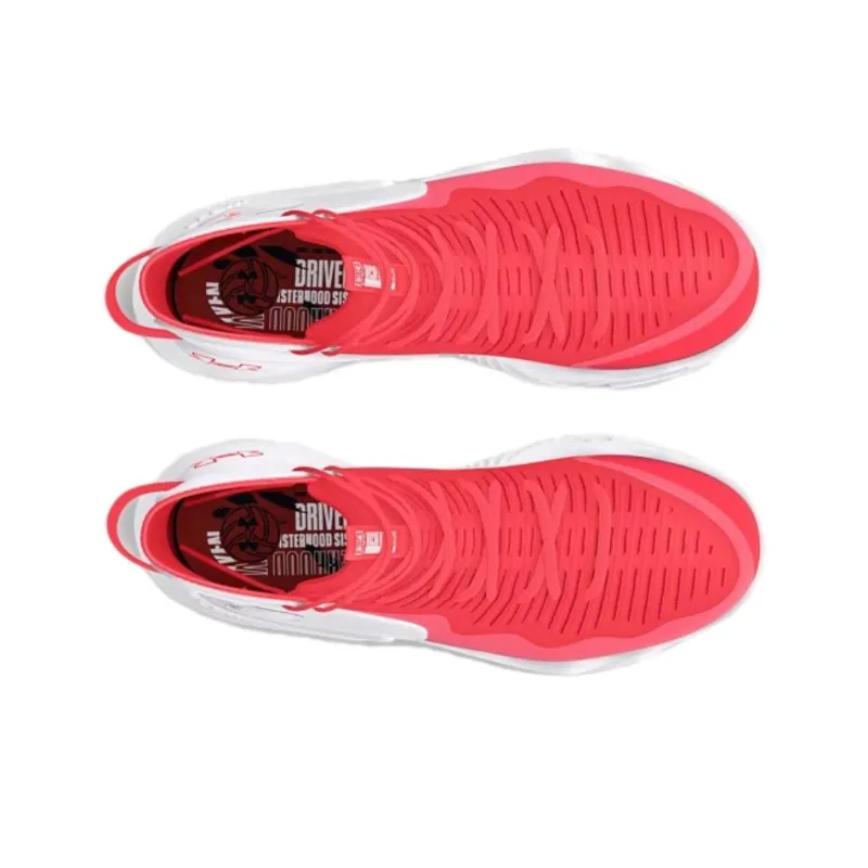 Under Armour Highlight Anti Slip Wear Resistant High Top Volleyball Shoes Women's White Red-3