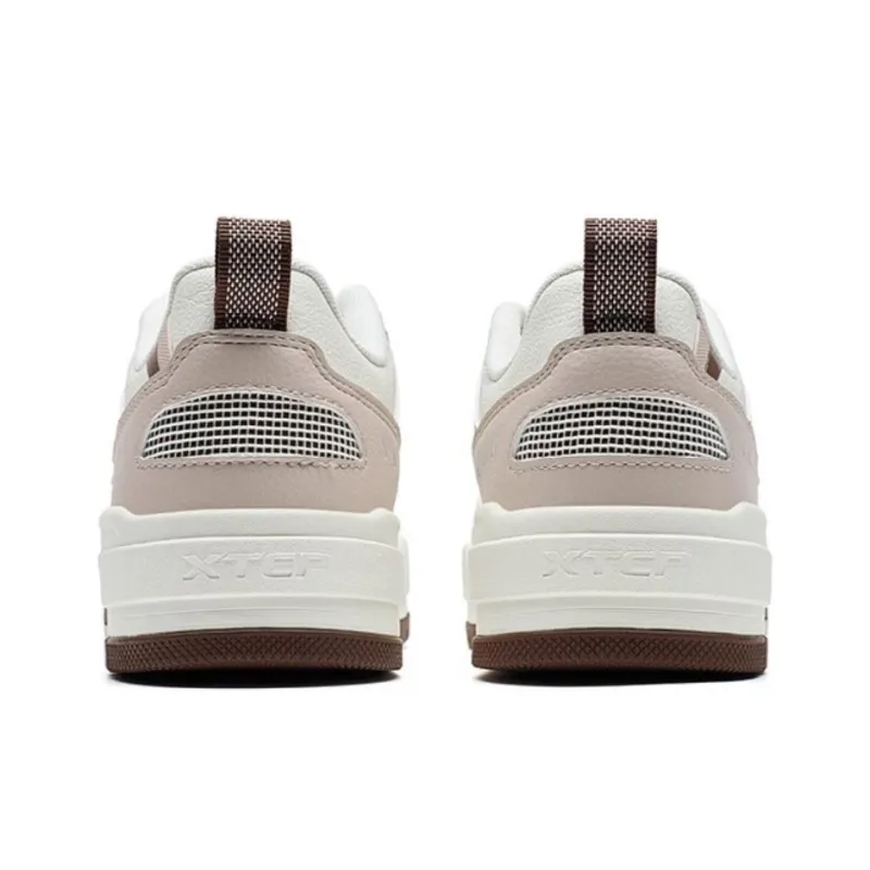 XTEP Warm Anti-Slip And Wear-Resistant Low-Top Skateboard Shoes Women's Pink White-3