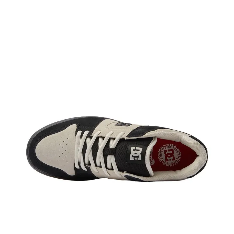 DC Shoes Wear resistant And Lightweight Low Top Skateboard Shoes Men's Beige Black-3