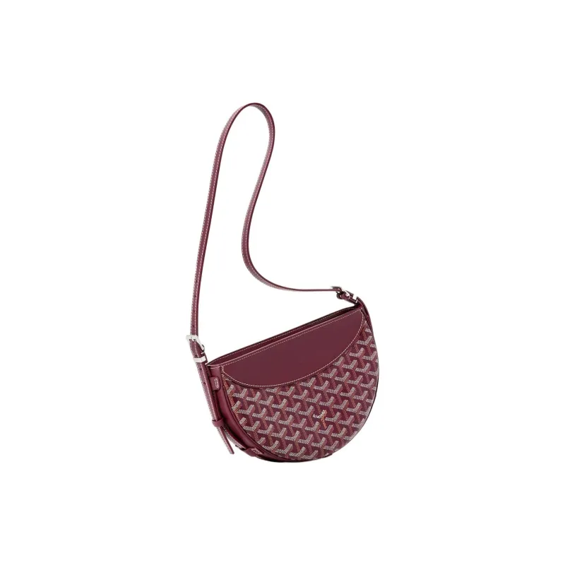 GOYARD Canvas With Calfskin Swift Bag Shoulder Bags Unisex Burgundy-2