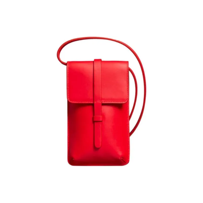 INES DE LA FRESSANGE Cow Leather Crossbody Bag With Cell Phone Pouch Women's Red-0