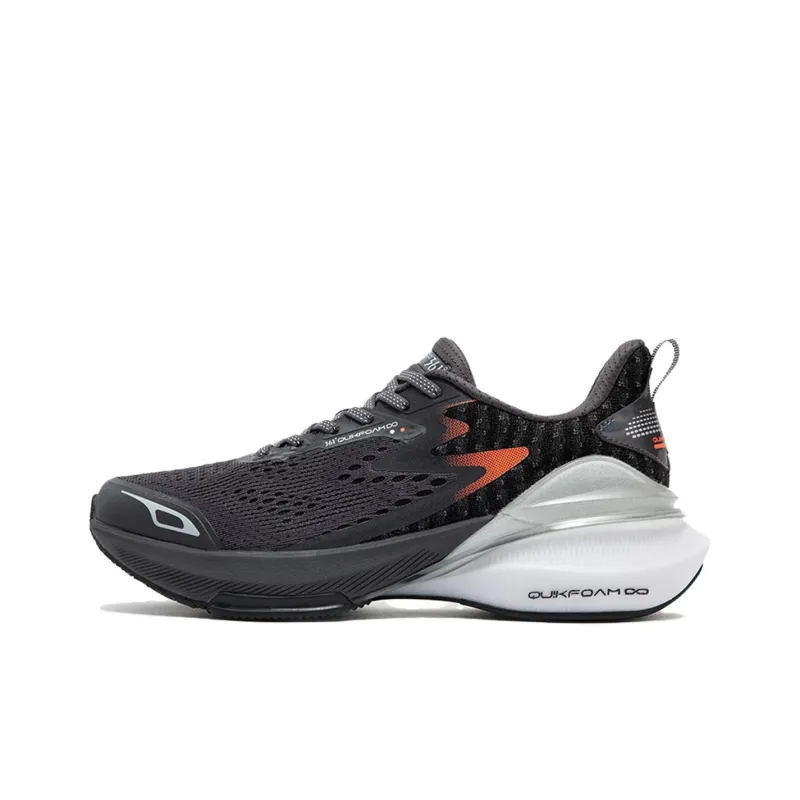 361° Abrasion Resistant Slip Resistant Low Top Casual Running Shoes Men's Gray Black-0