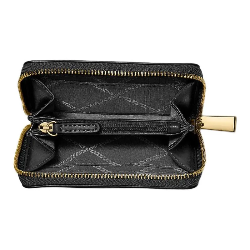 MICHAEL KORS Jet Set Litchi Grain Leather Wallet Trumpets Women's Black-2