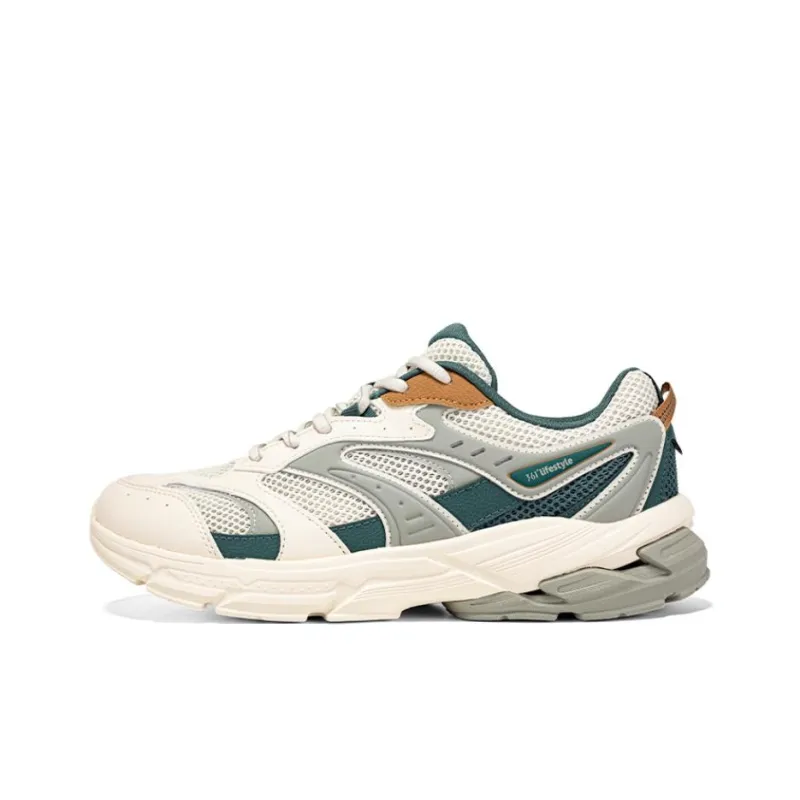 361° Anti Slip Wear Resistant Low Top Casual Shoes Men's Beige Green-0