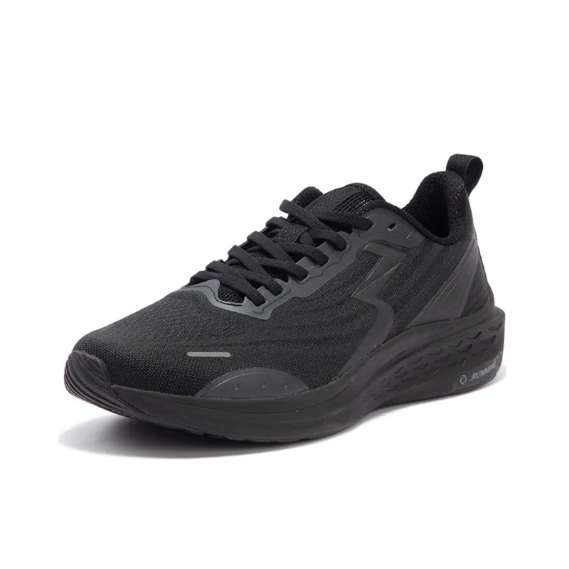 361° FlyFish 1 Cushioned Wear Resistant Breathable Low Top Casual Running Shoes Men's Black-1