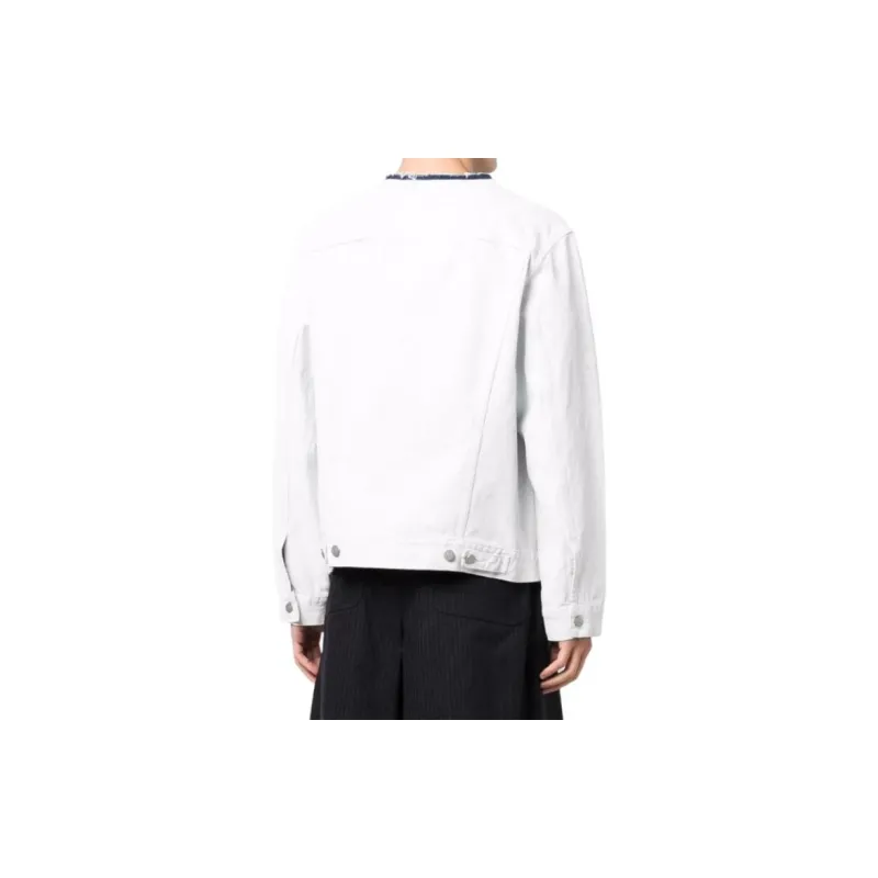 Maison Margiela Painted Collarless Denim Jacket-4