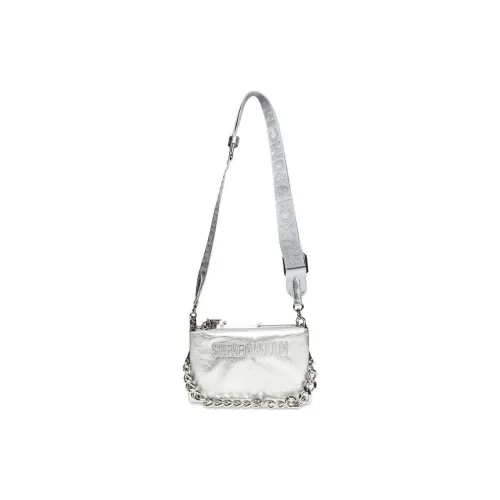 STEVE MADDEN Leather Shoulder Bag Crossbody Bag Women's Silver