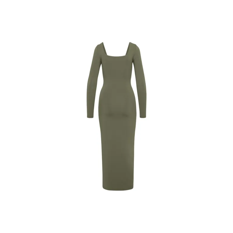 ARITZIA FW24 Contour Squareneck Longsleeve Maxi Dress Long-Sleeved Dresses Women's Army Green/Army Green-1