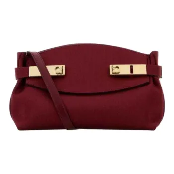 FERRAGAMO Satin Crossbody Bag, Shoulder Bag Small Size Women's Red