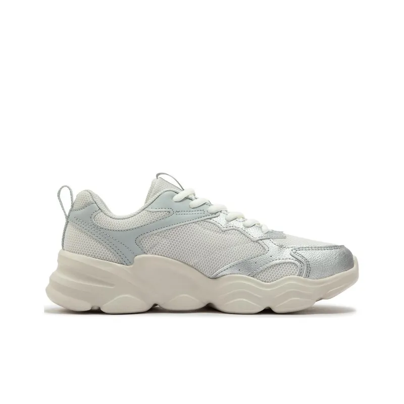 361° Cushioning, Wear Resistant Low Top Casual Running Shoes Women's White Gray-1