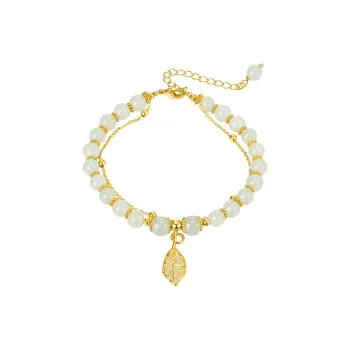 Mom's Gift Bracelets Pale Greenish White Jade Women's