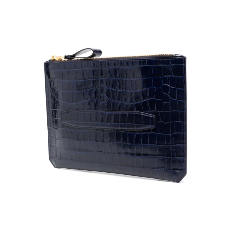TOM FORD Buckley Leather Clutch Small Size Men's Royal Blue-1