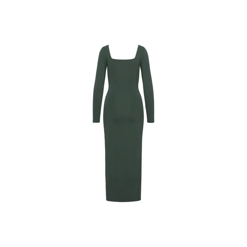 ARITZIA FW24 Contour Squareneck Longsleeve Maxi Dress Long-Sleeved Dresses Women's Scarab/Scarab Beetle Color-1