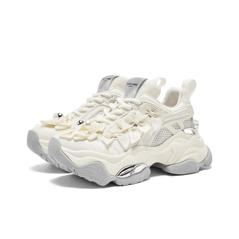 CHERYKALLY Wear-Resistant Height Increasing Low-Top Chunky Sneakers Women's-1