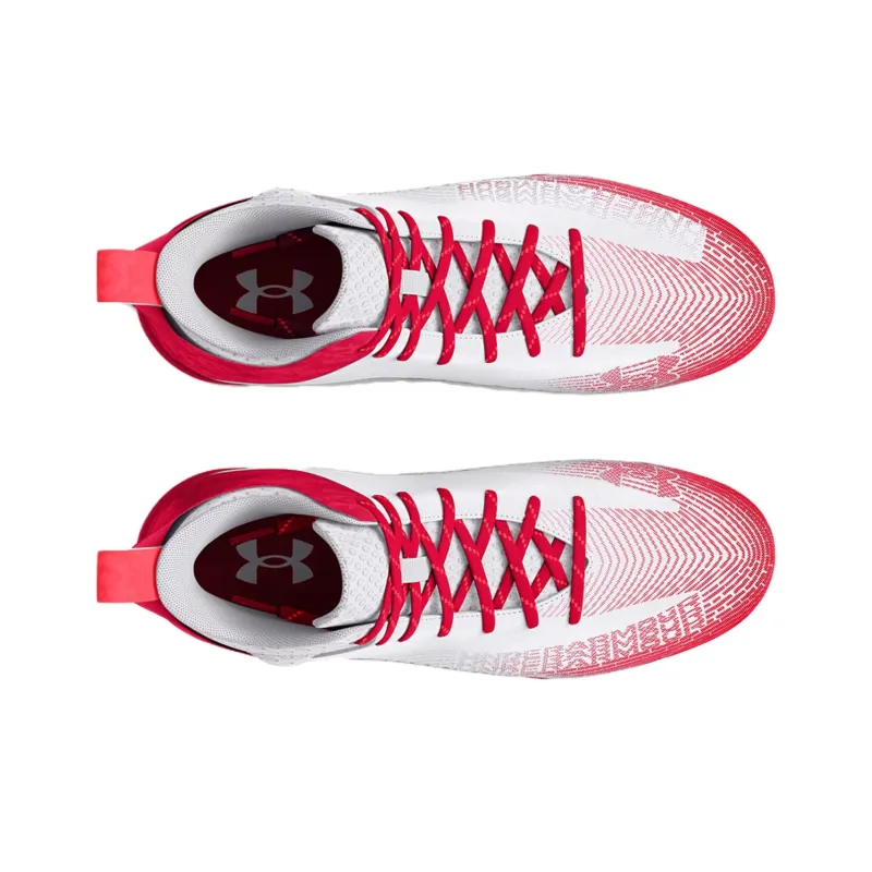 Under Armour Hammer 2 Anti Slip Wear Resistant Soccer Shoes Men's White Red-3