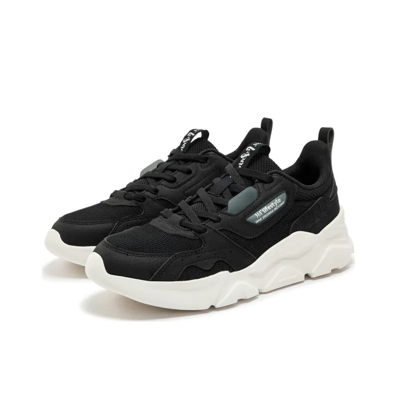 361° Wear resistant And Lightweight Low Top Casual Shoes Men's Black White-2