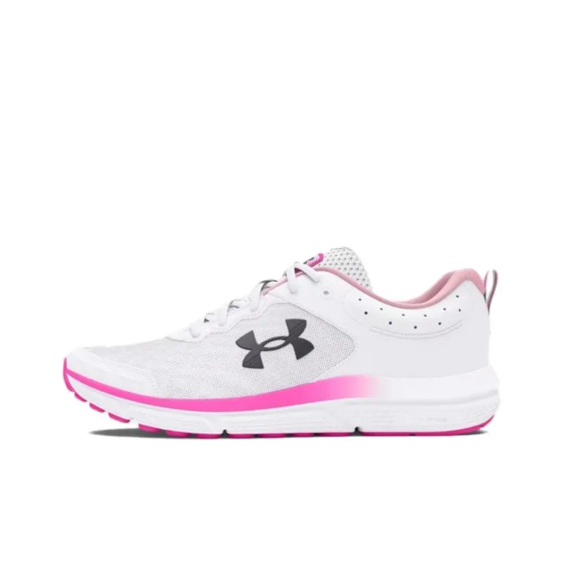 Under Armour Charged Assert 10 Slip-Resistant Breathable Low-Top Casual Running Shoes Women's White Pink-0