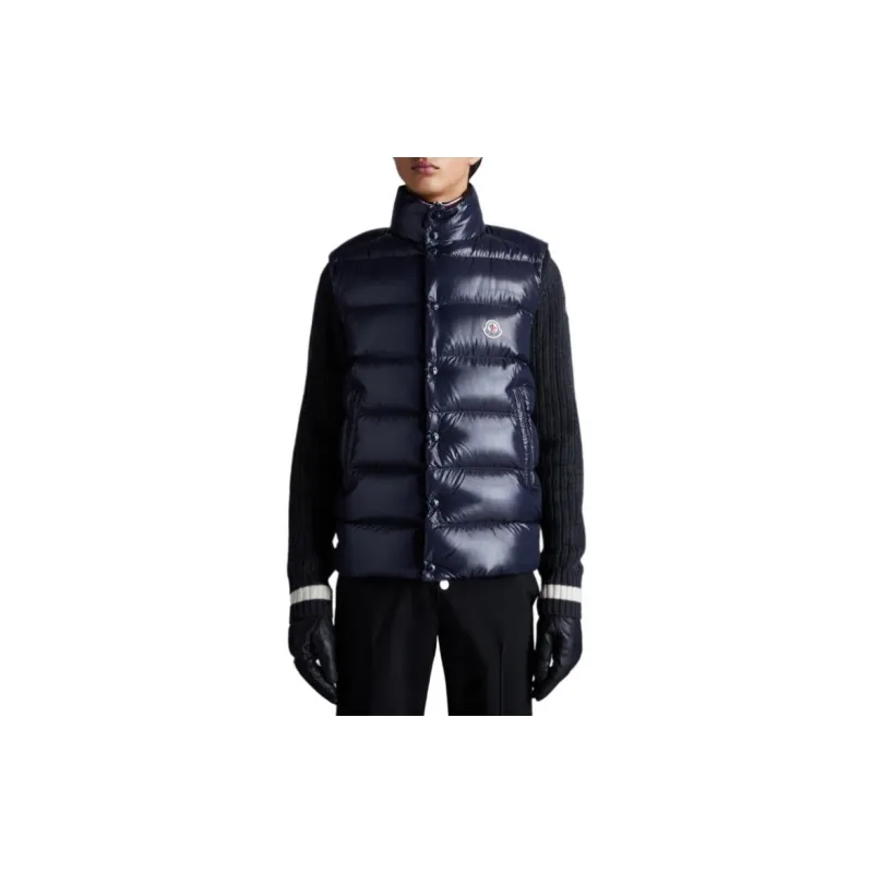Moncler Tibb Series Vests Men Marine Blue-2
