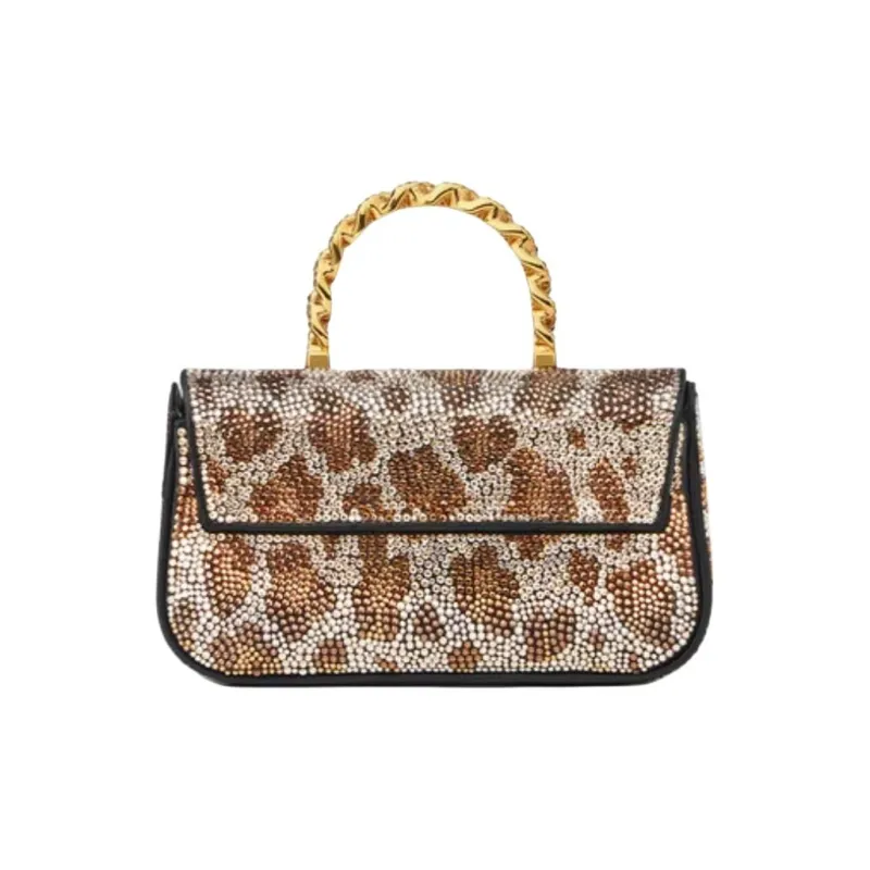 VERSACE La Medusa Viscose Shoulder Bag Crossbody Bag Handbag Mini Women's Black & Gold-2
