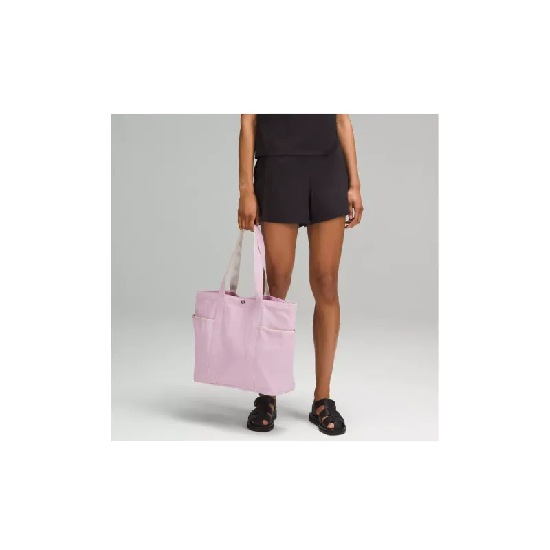 Lululemon Nylon Tote Bag Shopping Bag Shoulder Bag Handbag Regular Women's Pink-2