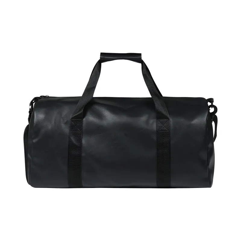 VEIDOORN PVC Leather Gym Bag Tubas Unisex Black-2