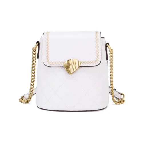 FAIRWHALE Cow Split Leather Shoulder Bag Crossbody Bag Regular Women's Raw White