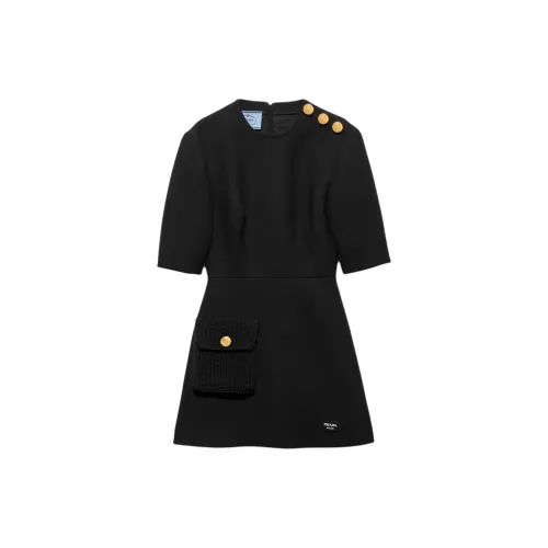 PRADA Short-Sleeved Dresses Women's Black