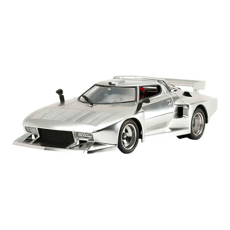 Tamiya Sports Car LANCIA STRATOS TURBO Plated Silver Car Shell Assembled Models-0
