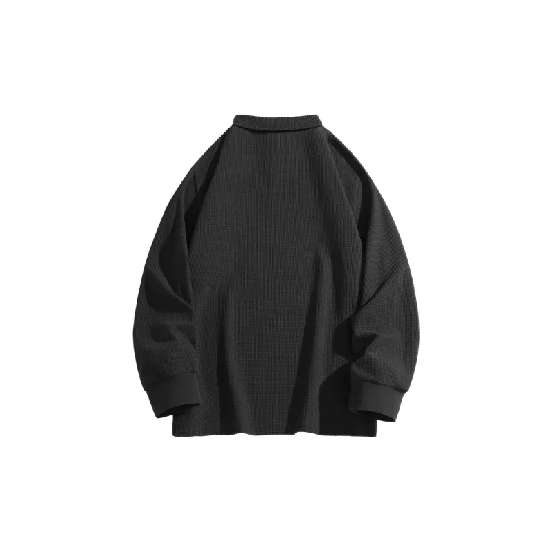 HIPANDA Waffle Knit Polo T Shirt For Spring And Autumn Men's-1