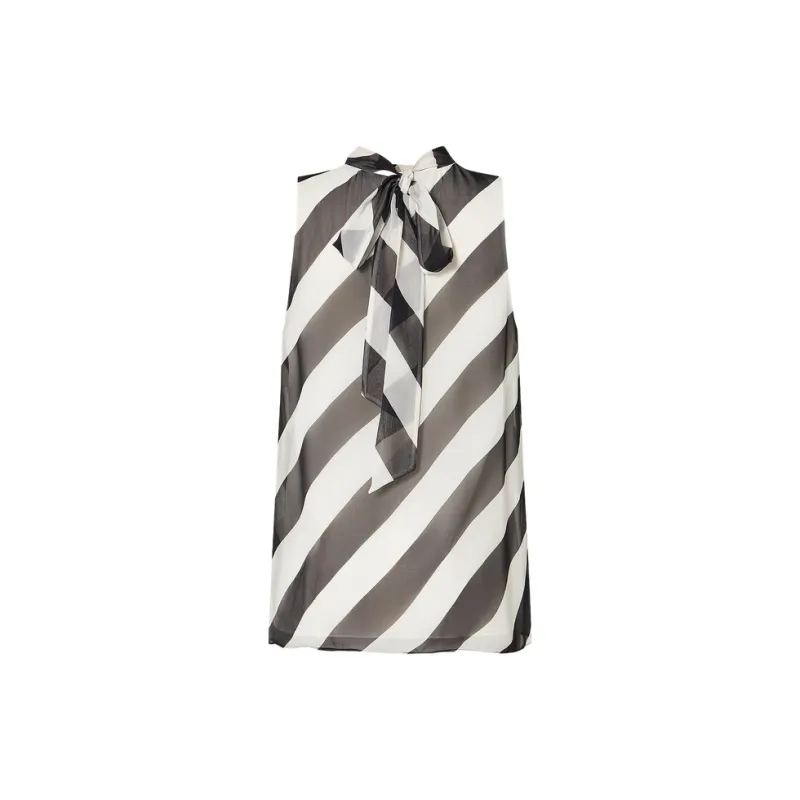 MOCO Tank Top Women's Black Apricot Stripes-1