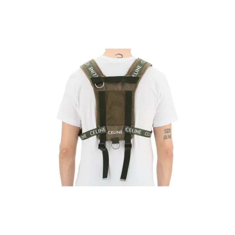 CELINE Fabric Backpack Men's Green-3