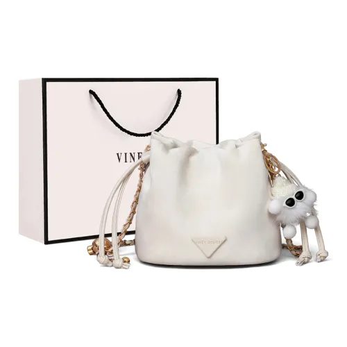 VINEY Cow Leather Shoulder Bag Crossbody Bag Bucket Bag Regular Women's Ecru